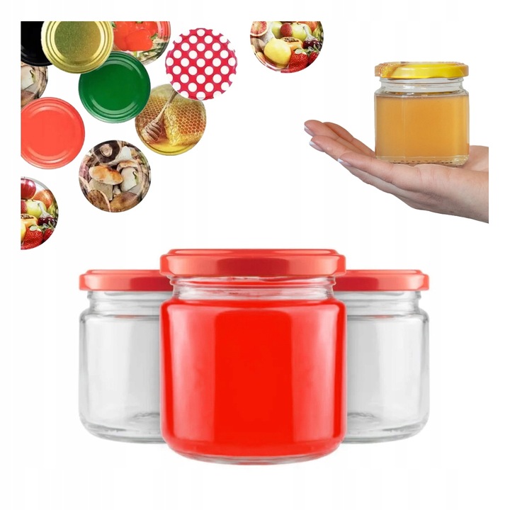 Słoik 200ML + WIECZKO FI66 DŻEM PRZETWORY PASZTET KONFITURA DESERY