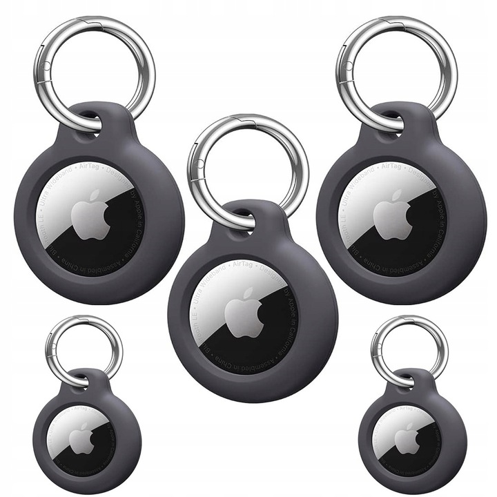 5X ETUI COVER WZMACNIANE NA LOKALIZATOR BRELOCZEK DO APPLE AIRTAG - CZARNY