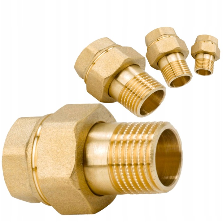 Śrubunek mosiężny prosty 1" DN25 z uszczelką oringiem Diamond mocny