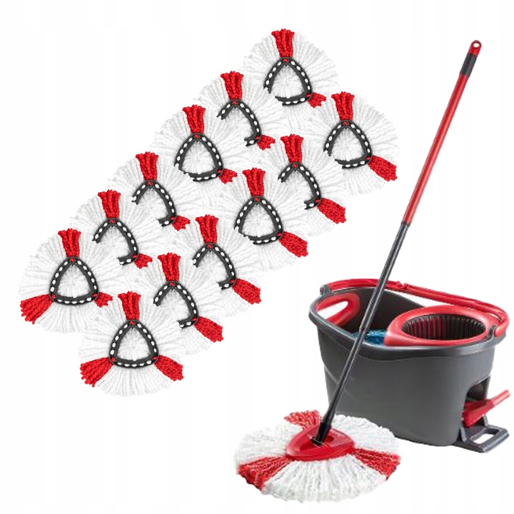 12x WKŁAD DO MOPA OBROTOWEGO VILEDA OKRĄGŁY KOŃCÓWKA MIKROFIBRA EASY