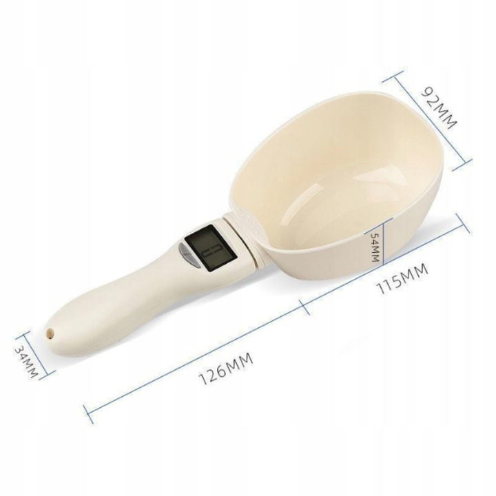 ELEKTRONICZNA MIARKA ŁYŻKA LCD DLA PSA KOTA Z WAGĄ ŁOPATKA DO KARMY 800G XL