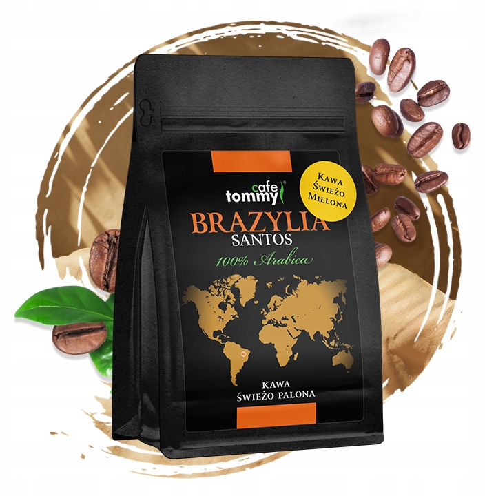 Kawa mielona 100% Arabica Świeżo palona Brazylia Santos 250g
