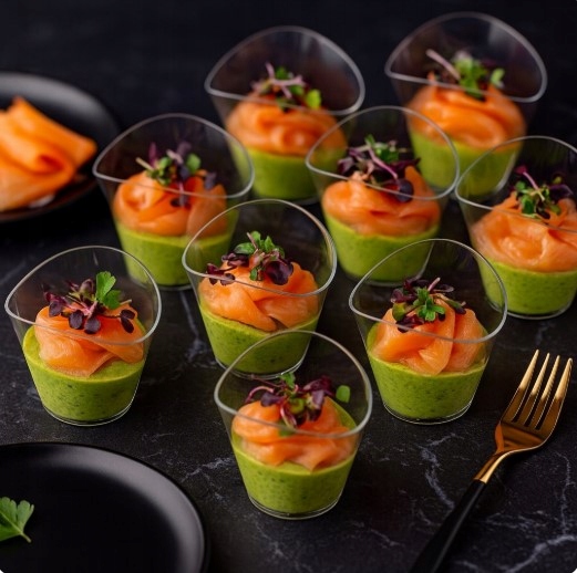 Pojemnik fingerfood pojemniki na desery przekąski fala 120 ml 24 szt.