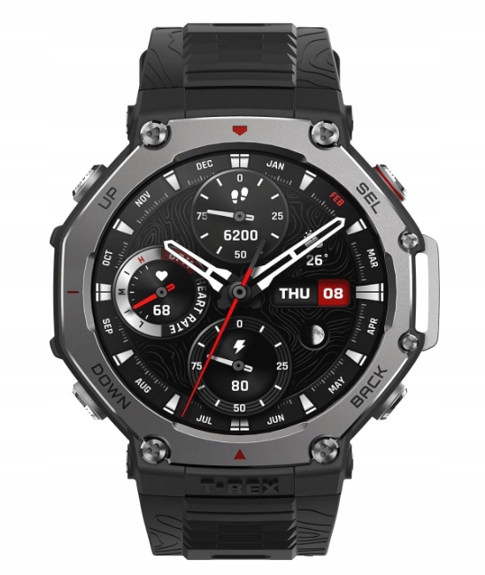 Smartwatch Amazfit T-Rex 3 Czarny Zegarek Bluetooth NFC Wi-Fi AMOLED