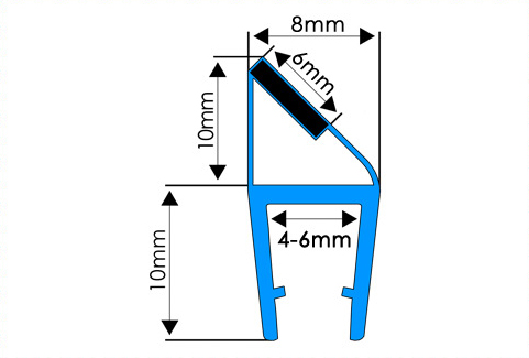 U7 USZCZELKA MAGNETYCZNA DO KABINY PRYSZNICOWEJ DO DRZWI Z MAGNESEM