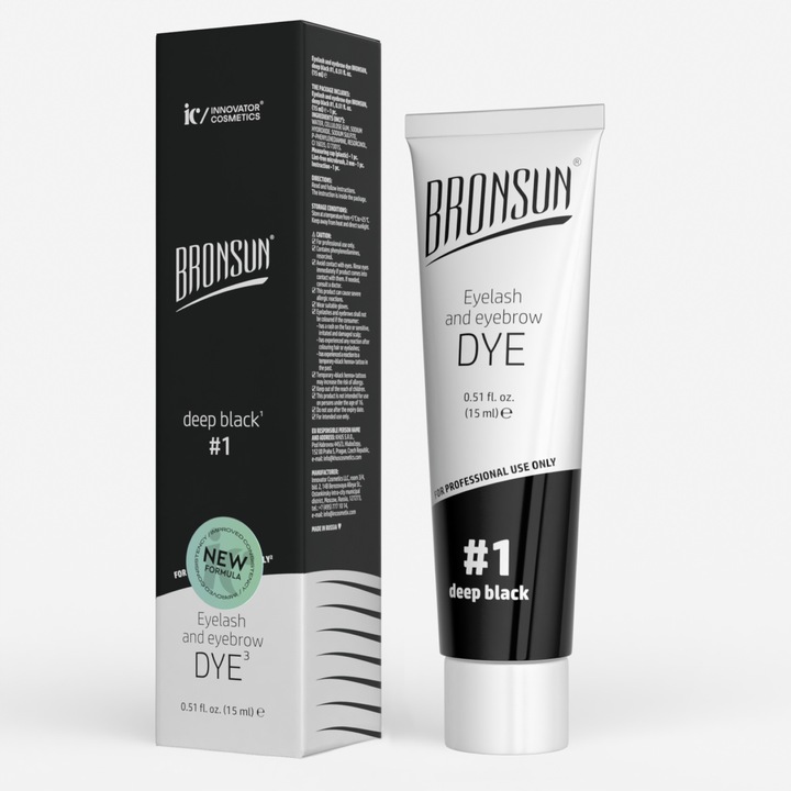 BRONSUN Farbka do brwi - DEEP BLACK czarny