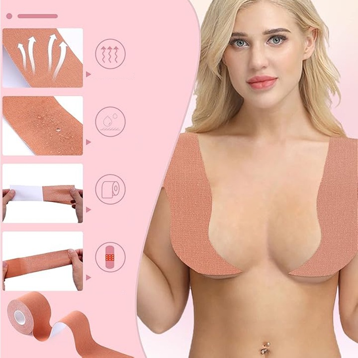 TAŚMA UNOSZĄCA BIUST MODELUJĄCA DEKOLT ZESTAW NAKLEJKI WIELOKROTNEGO UŻYTKU