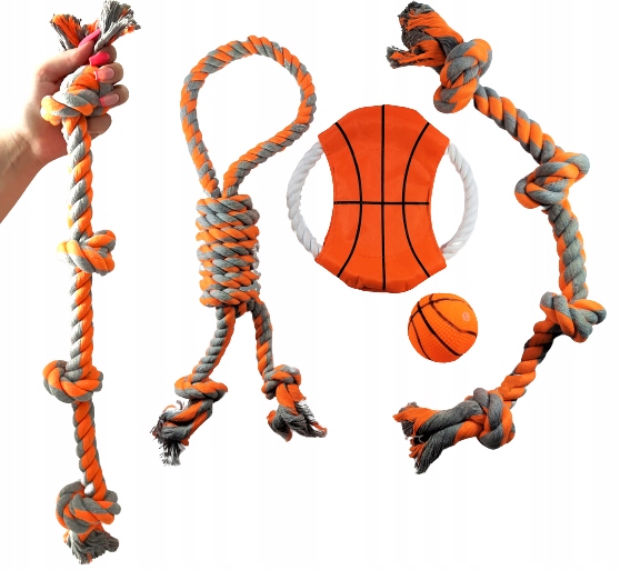 Masywny Duży zestaw zabawek dla psa szarpak, piłka