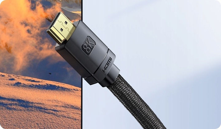 MOCNY KABEL PRZEWÓD BASEUS HDMI do HDMI 2.1 8K 60Hz UHD 3D 48GB eARC