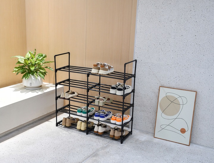 STOJAK NA BUTY OBUWIE REGAŁ PÓŁKA WYSOKA WĄSKA DUŻA MODUŁOWA 10 POZIOMÓW