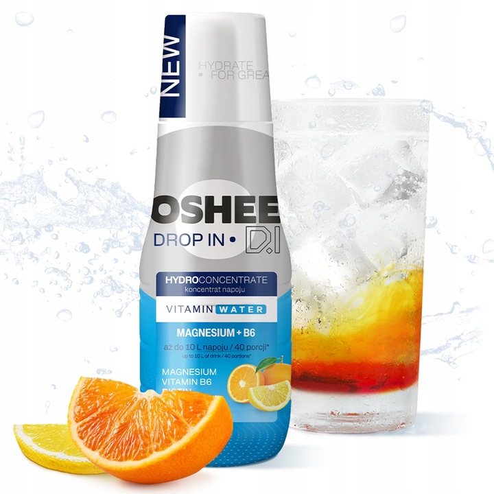 SYROP OSHEE DROP CYTRYNA-POMARAŃCZA WITAMINY I MAGNEZ 500ML DO 10L NAPOJU