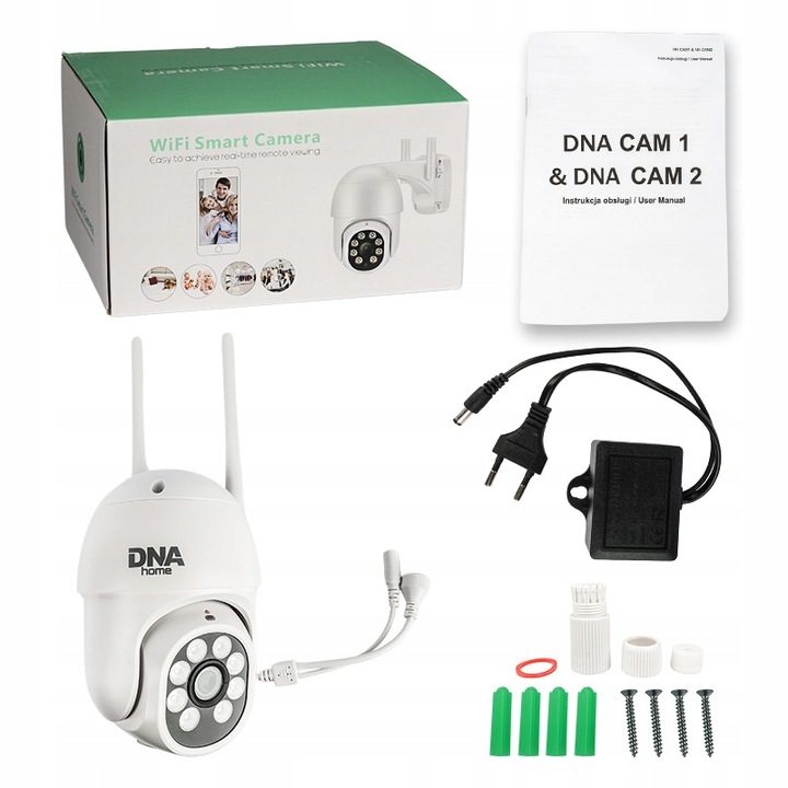 KAMERA ZEWNĘTRZNA WIFI OBROTOWA Z CZUJNIKIEM IP 1080P ZOOM DETEKCJA RUCHU