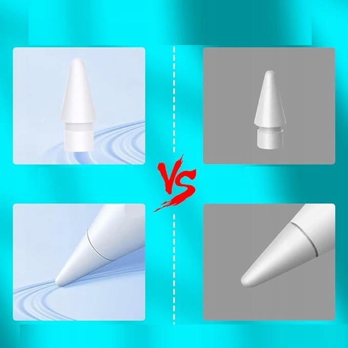 3X KOŃCÓWKA KOMPATYBILNA Z OŁÓWKIEM APPLE PENCIL RYSIK 1 2 GENERACJI BIAŁE