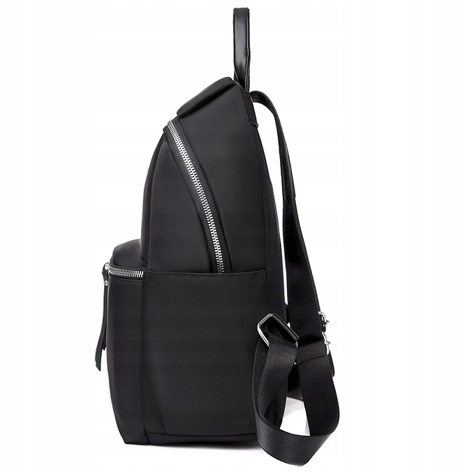 PLECAK DAMSKI CZARNY PLECACZEK POJEMNY Srebrny Zamek A4 dla Kobiety Kobiecy