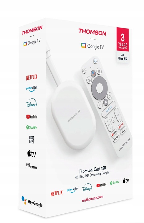 TV Stick THOMSON Cast 150 SMART TV 4K Google TV ANDROID Box Chromecast