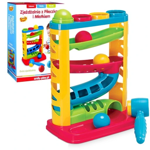 SMILY PLAY ZJEŻDŻALNIA Z PIŁECZKAMI i MŁOTKIEM 1+