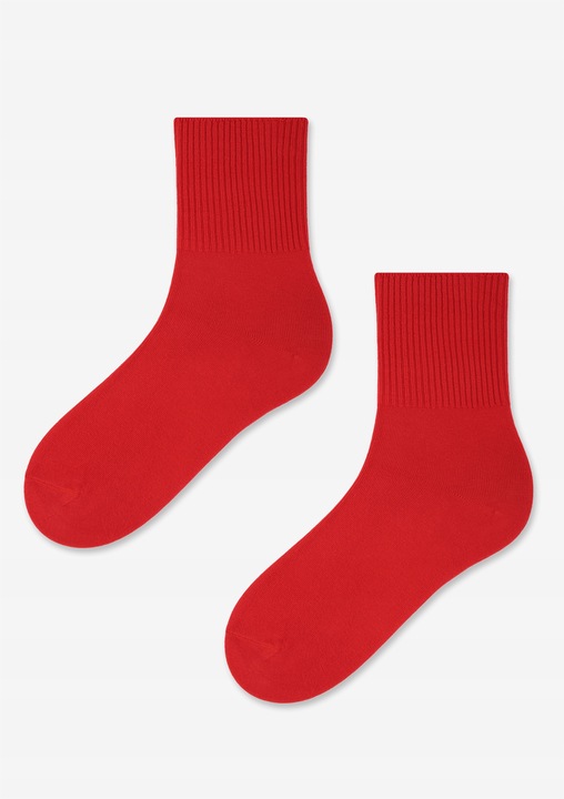 Skarpetki Damskie Bawełniane Bezuciskowe Polskie Cerber 36/38 Czerwony