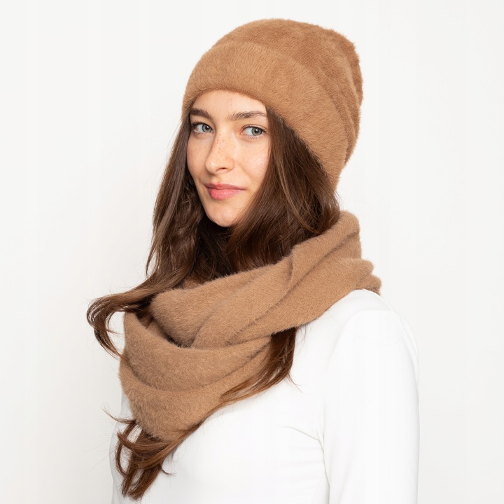 ALPAKA komplet CZAPKA WYWIJANA + KOMIN