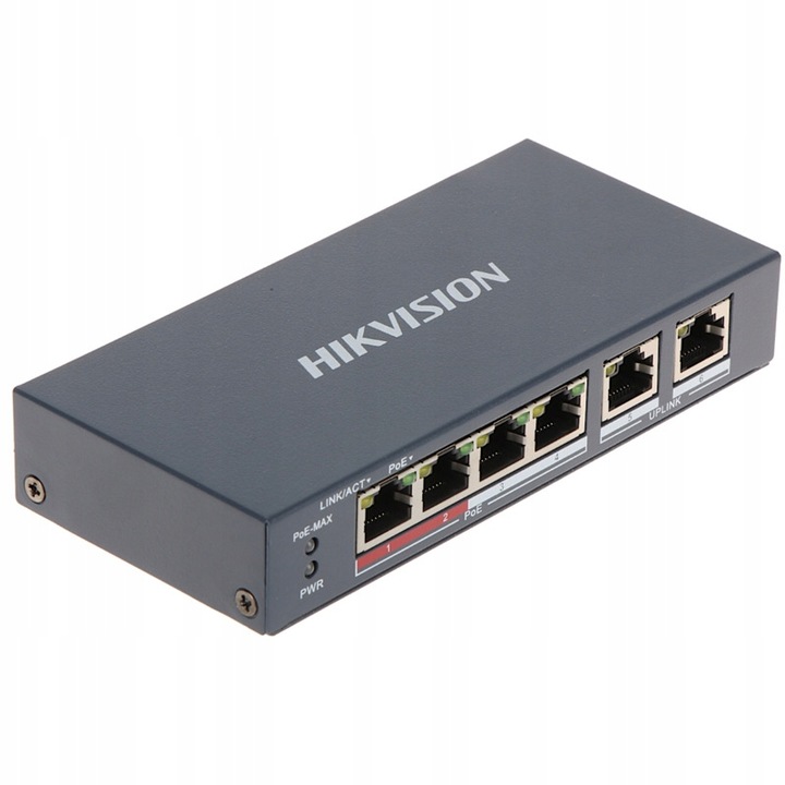 SWITCH HIKVISION DS-3E0106P-E/M 6 PORTÓW SZARY