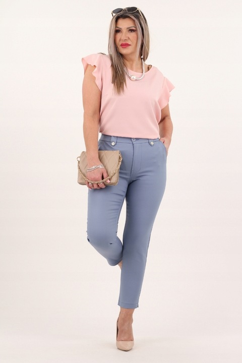 SPODNIE DAMSKIE CYGARETKI BAWEŁNIANE ELEGANCKIE NA GUMCE DUŻE ROZMIARY