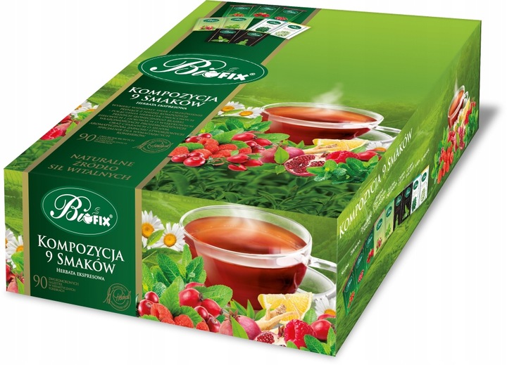 Zestaw herbat w kopertach Bifix 9 smaków 450szt 2g