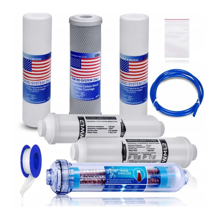 Wymienne Wkłady do Filtra Wody RO7 Osmoza Zestaw Filtrów Wody Komplet