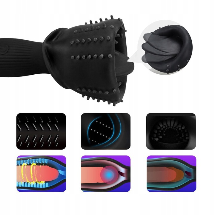 Masturbator Ssający z Językiem, Usta do Loda Cipka