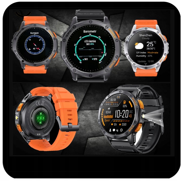SMARTWATCH MĘSKI Z GPS K67 PL-MENU WODOODPORNY SMSY ROZMOWY SMART WATCH