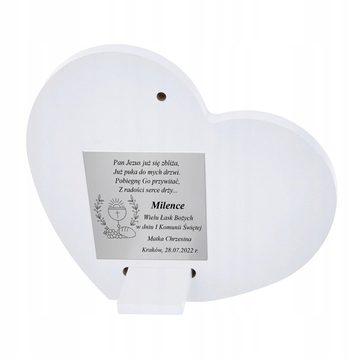 PAMIĄTKA PIERWSZEJ KOMUNII ŚWIĘTEJ OBRAZEK PREZENT NA KOMUNIĘ Z GRAWEREM