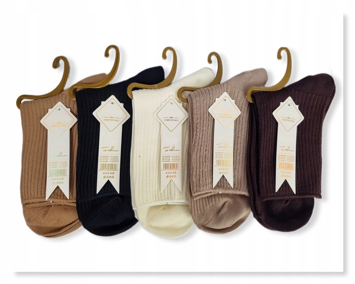 5x DAMSKIE BAWEŁNIANE SKARPETY BEZUCISKOWE JAKOŚĆ