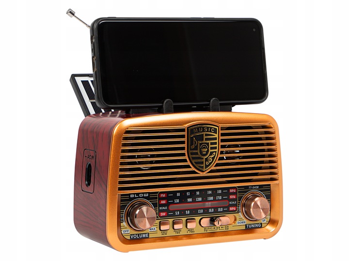 RADIO KUCHENNE PRZENOŚNE RETRO NA BATERIE SOLARNE BLUETOOTH ANTENA