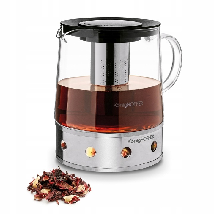 DZBANEK do KAWY HERBATY Ziół z ZAPARZACZEM i PODGRZEWACZEM Andrea 1,5 Lit.