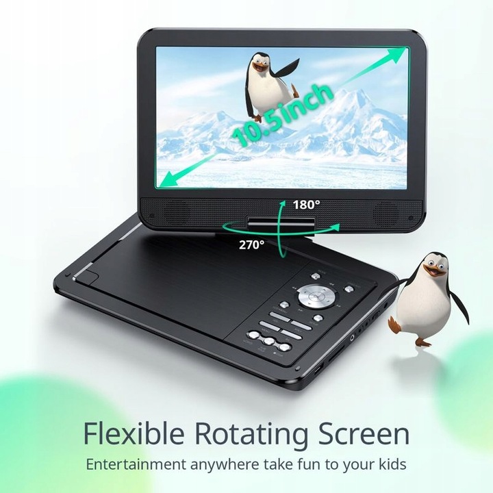 DVD Przenośne 10,1 LCD YOTON YD105 USB SD PILOT Obrotowy Ekran