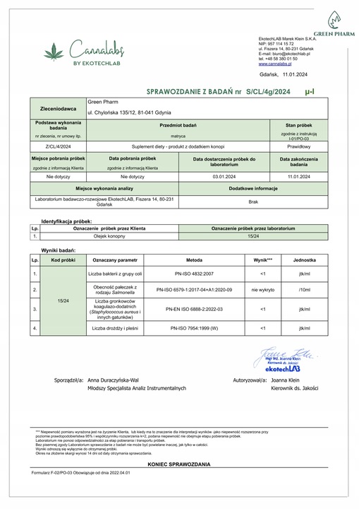 Olejek Konopny CBD Dla Psa 3% 11ml Bez THC Weterynaryjny
