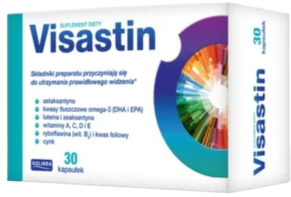 VISASTIN witamina C E cynk zeaksantyna WZROK Solinea 30 kapsułek