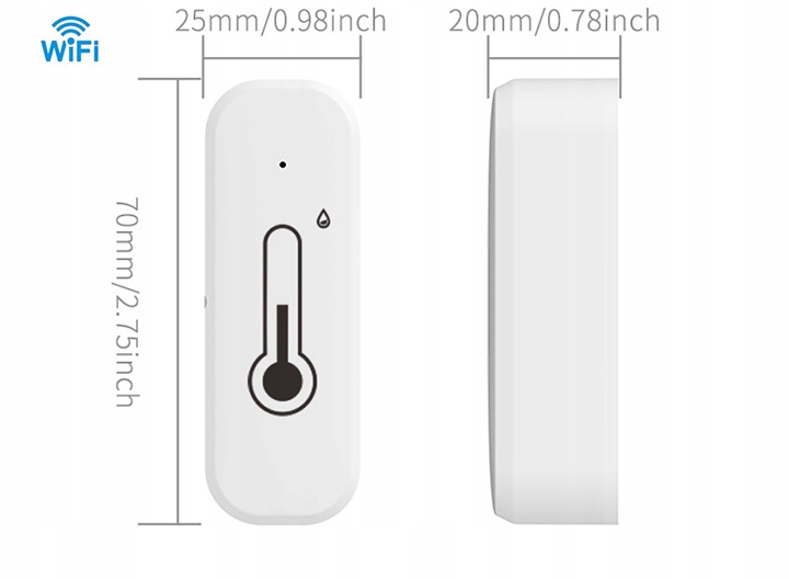 TERMOMETR HIGROMETR CZUJNIK WILGOCI TEMPERATURY SMART LIFE ALEXA WIFI