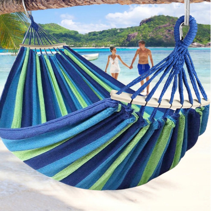 HAMAK OGRODOWY ze stelażem dwuosobowy brazylijski DUŻY RED GARDEN ZESTAW