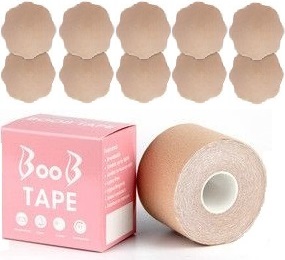 TAŚMA UNOSZĄCA BIUST TEJP MODELUJĄCA DEKOLT BOOB PUSHUP TAPE ULOTKA JĘZ. PL