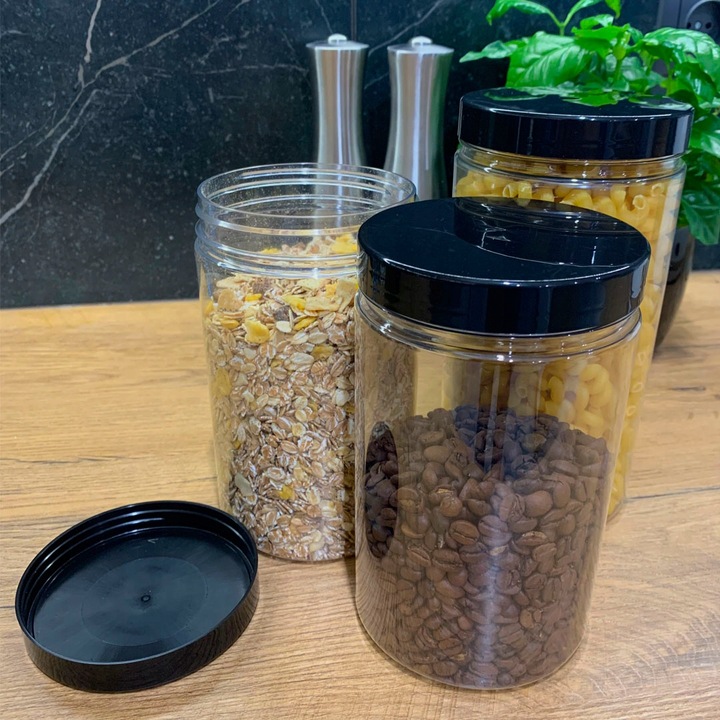 Pojemniki słoiki plastikowe 1,5L mąkę 1500ml x 9 na przyprawy makaron mąkę