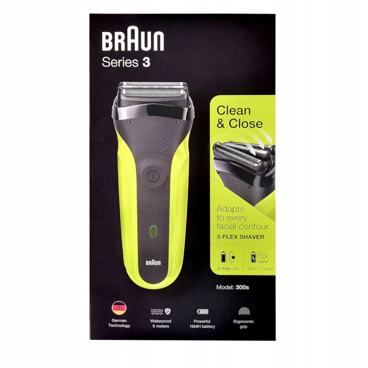 Golarka Męska BRAUN 300s Czarno-zielona