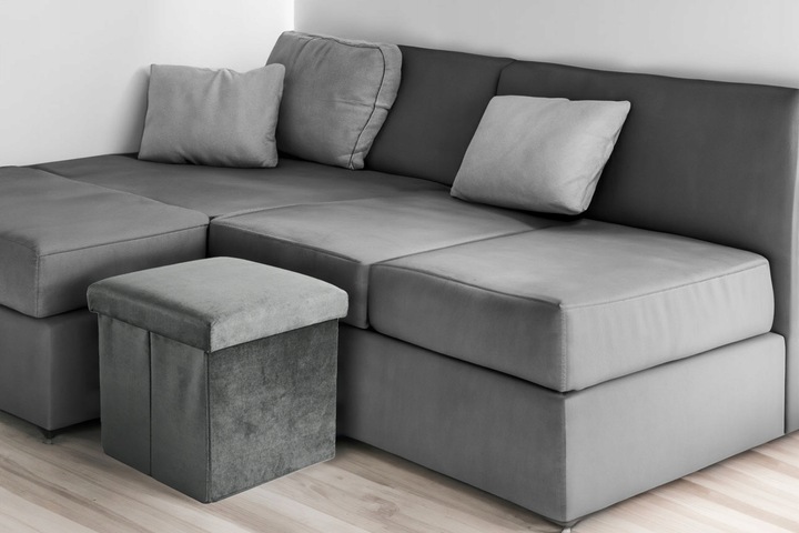 PUFA WELUROWA SKRZYNIA POJEMNIK OTWIERANA SKŁADANA ZE SCHOWKIEM