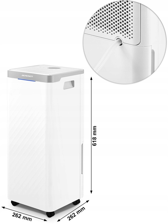 Osuszacz powietrza pochłaniacz wilgoci 20l/24h BERDSEN higrostat timer