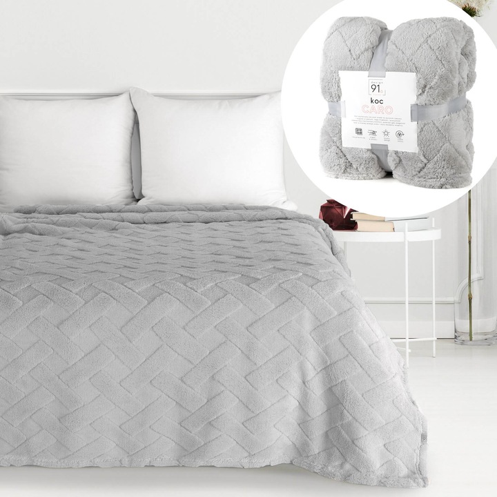 Bardzo GRUBY Koc Narzuta na Łóżko 170x210 PUSZYSTY Miękki Ciepły PREMIUM