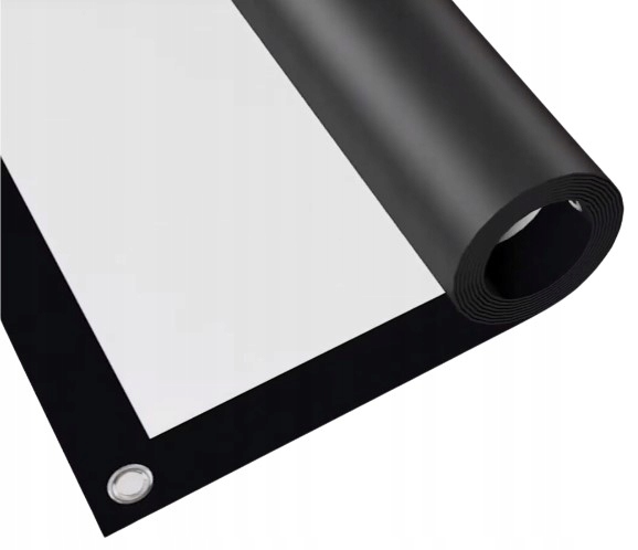 Duży EKRAN PROJEKCYJNY mata przenośna zwijana 100” 221x124 16:9 HDREADY 4K