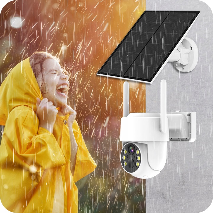 SOLARNA KAMERA WIFI 4MPX SMART ZEWNĘTRZNA OBROTOWA IP BEZPRZEWODOWA ALARM