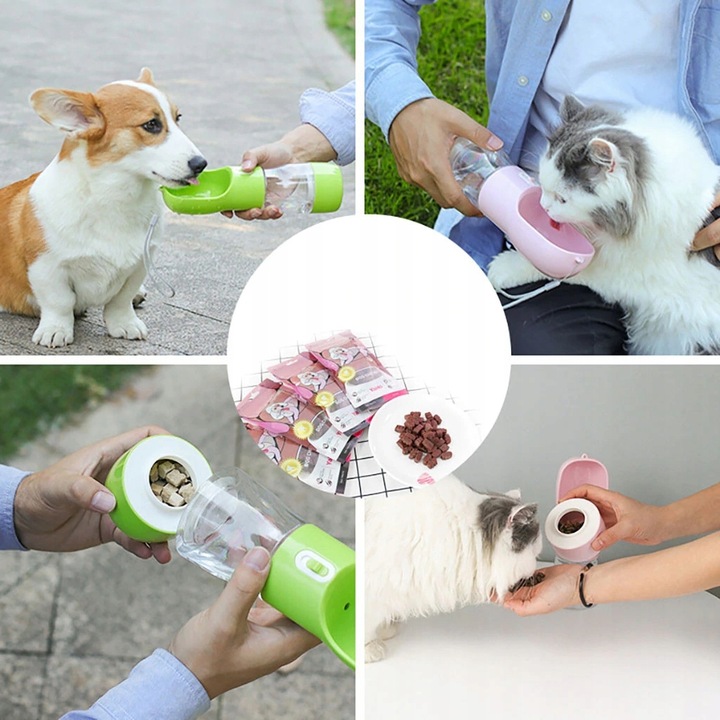 przenośna butelka na wodę i karmę jedzenie dla psa