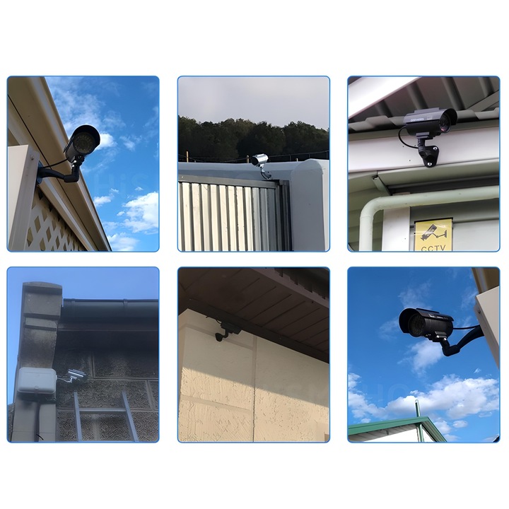 ATRAPA KAMERY CCTV SOLARNA MONITORING KAMERA MIGAJĄCA DIODA LED NA ŚCIANĘ