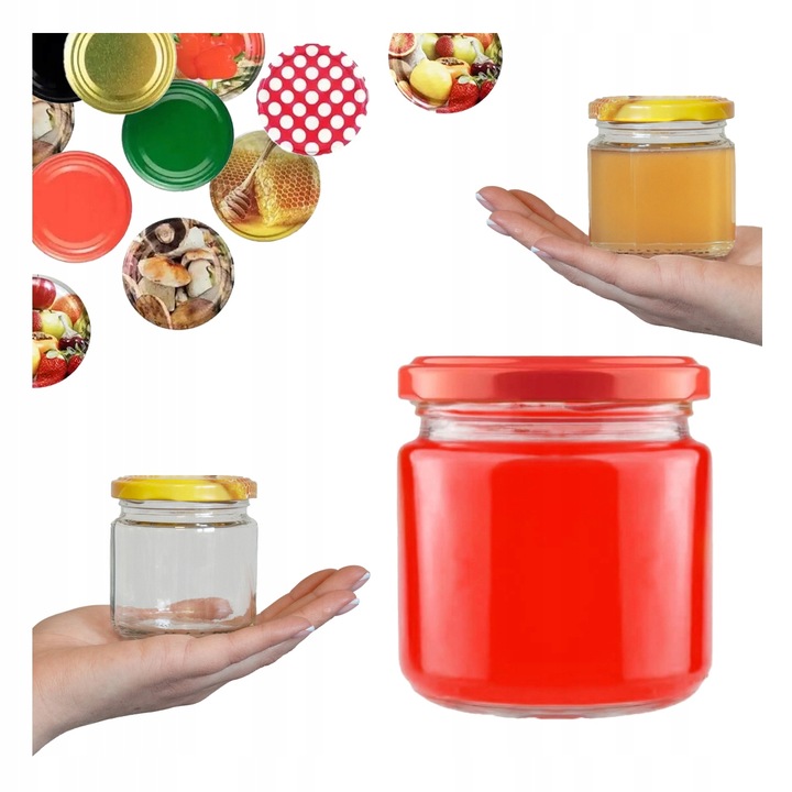 Słoik 200ML + WIECZKO FI66 DŻEM PRZETWORY PASZTET KONFITURA DESERY
