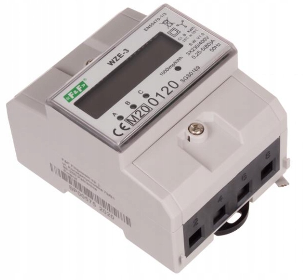 Licznik ZUŻYCIA ENERGII PRĄDU 3-Fazowy 80A WZE-3 F&F