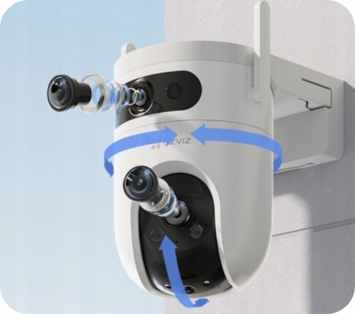 Zestaw Monitoringu WiFi EZVIZ 3 Kamery 10Mpx (5MP+5MP) Obrót 360° NVR 8CH